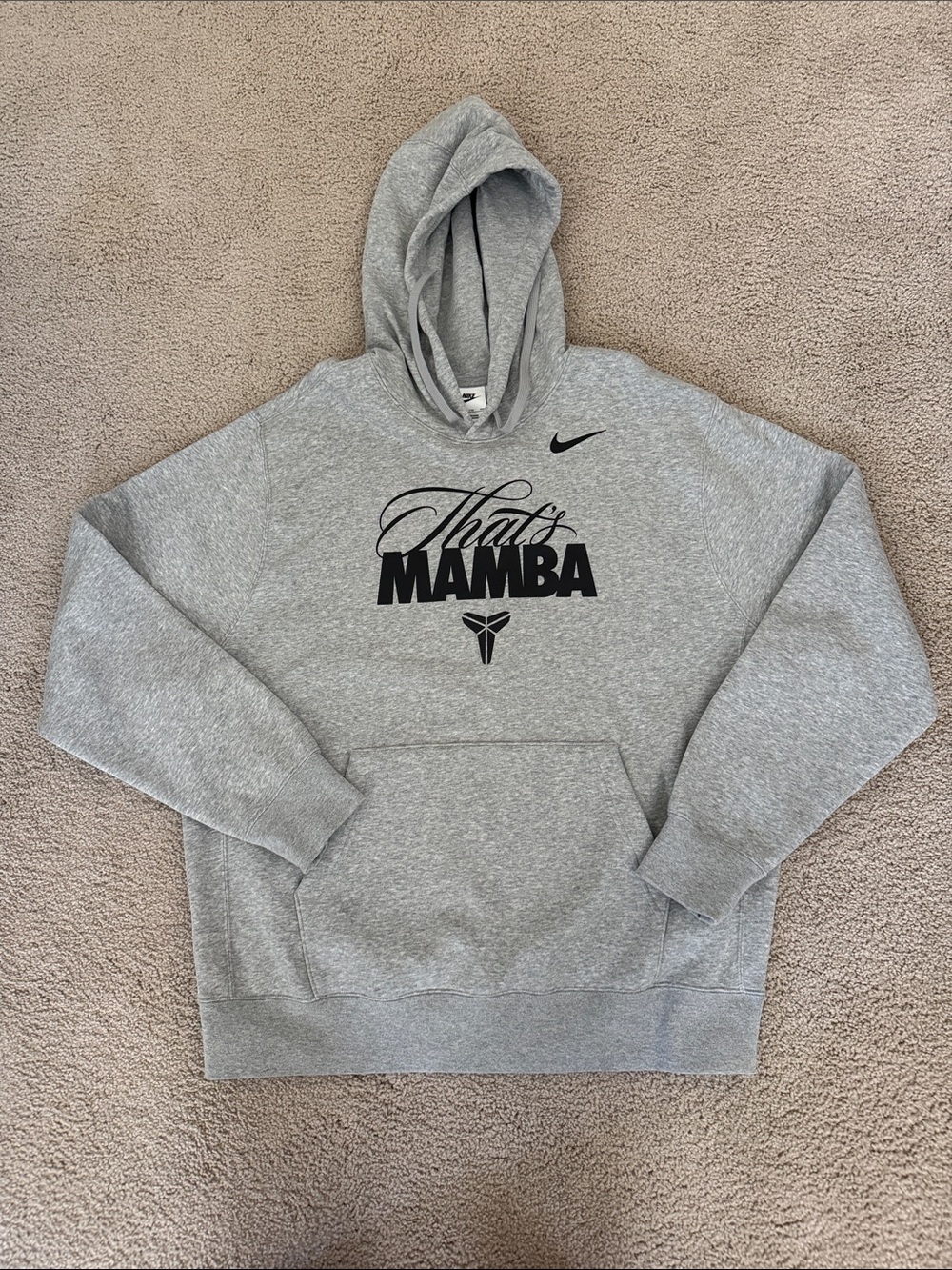 Nike Grey 'That's Mamba' Pullover Hoodie with Black Graphic
